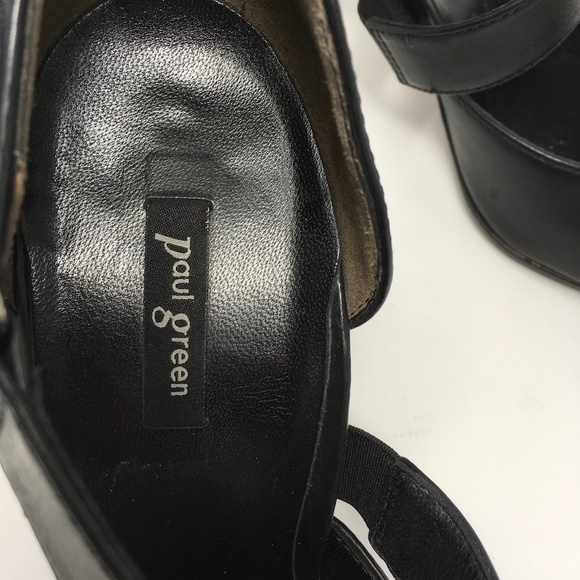 Paul Green Black Leather Heels Size 7, S7 - Picture 4 of 6
